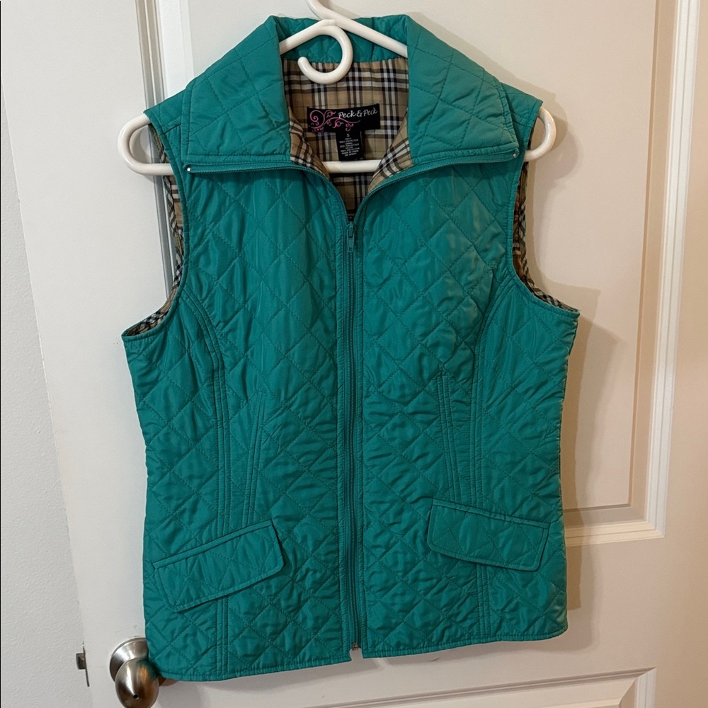 Dressbarn Turquoise Quilted Vest